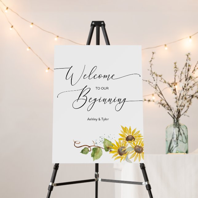 Welcome Personalized Sunflower Fall Wedding Sign (In Situ (Stand))
