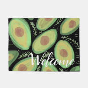 Welcome Personalized Watercolor Avocado Doormat
