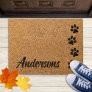 Welcome Pet Cat Dog Lover Personalized Paw Prints  Doormat