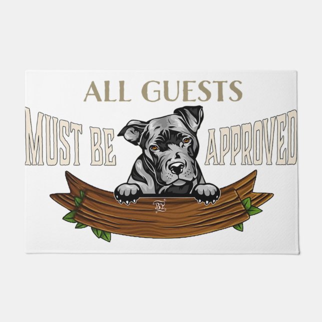 Welcome Pet Home Mat, Dog Dad Mom gift Doormat (Front)