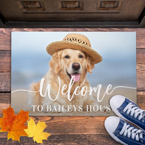 Welcome Pet Photo Personalized Cat Dog  Doormat