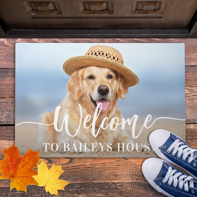 Welcome Pet Photo Personalized Cat Dog  Doormat (Creator Uploaded)