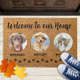 Custom Photo Welcome To House Dog Doormat - yeetcat