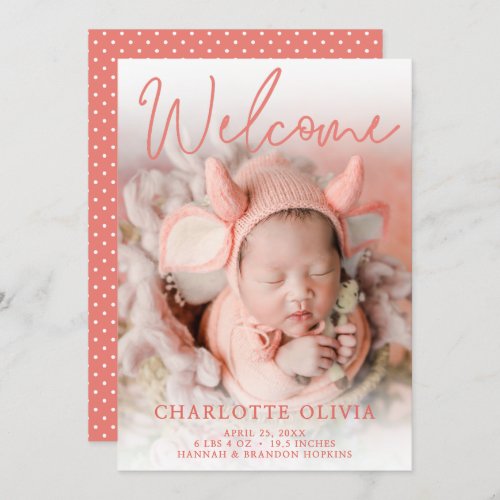 Welcome Photo Birth Announcement