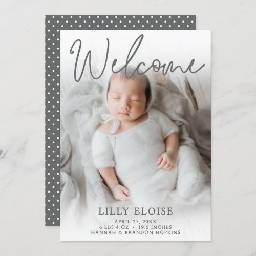 Welcome Photo Birth Announcement