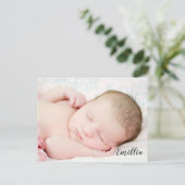 Welcome photo newborn baby girl arrival template | Zazzle