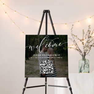 Welcome Photo Scan QR Code Wedding Seating Chart Foam Board