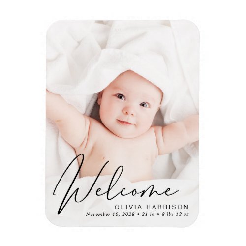 Welcome Photo Script Birth Announcement Magnet