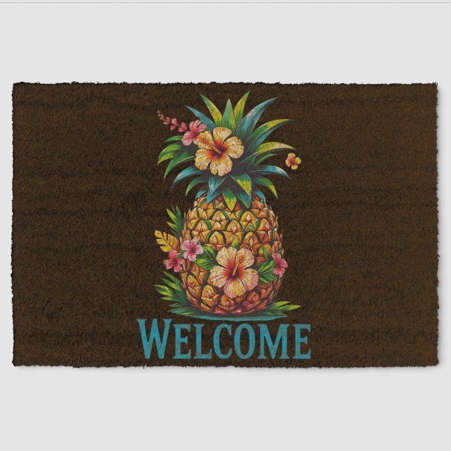 Welcome Pineapple Collection Coir Mat (Front)
