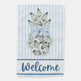 Welcome Pineapple Oyster Shell Garden Flag