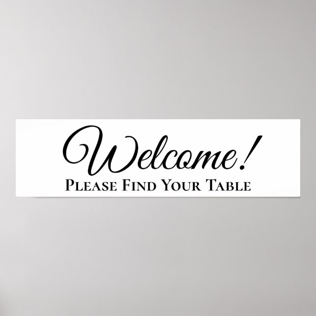 Welcome Please Find Your Table Seating Header Poster (Front)
