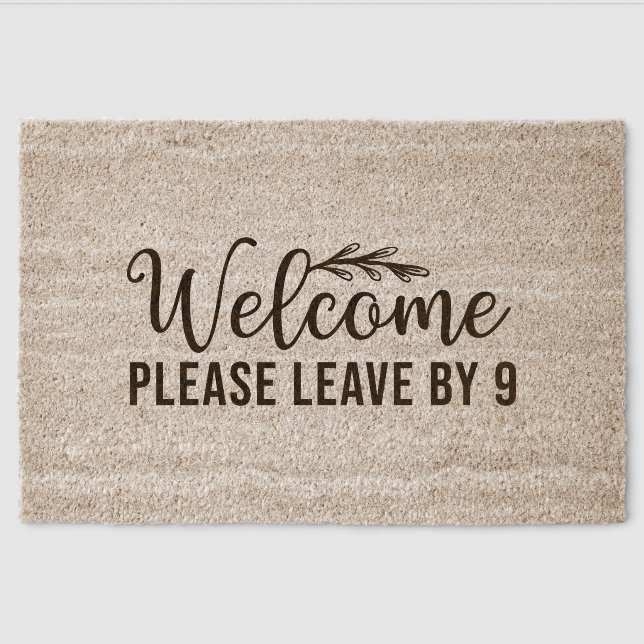 Welcome please leave by 9 fiber doormat (Front)