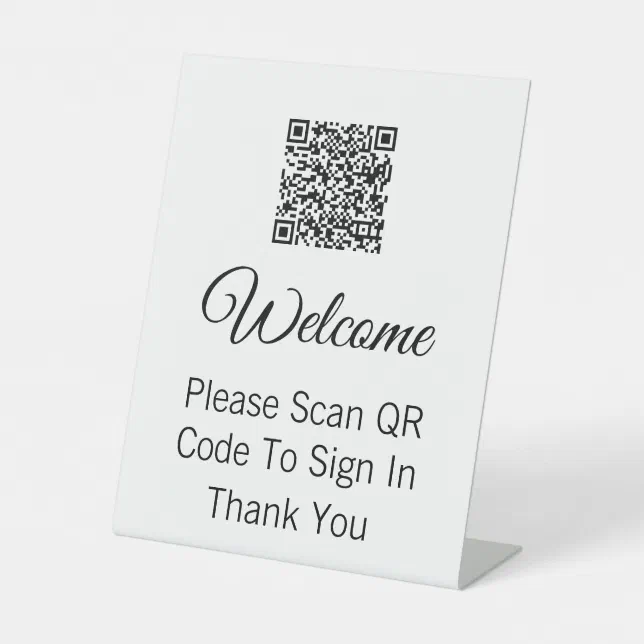 Welcome Please Scan QR Code To Sign In Template | Zazzle