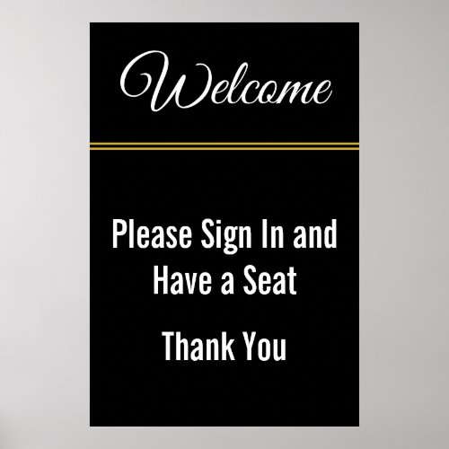 Welcome Please Sign In and Have a Seat