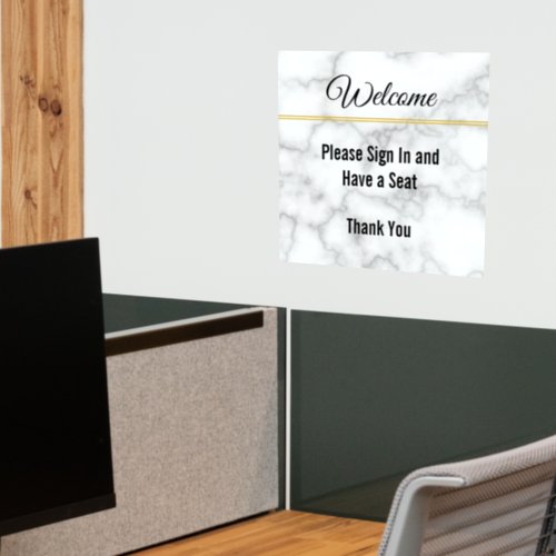 Welcome Please Sign In and Have a Seat Faux Marble Wall Decal