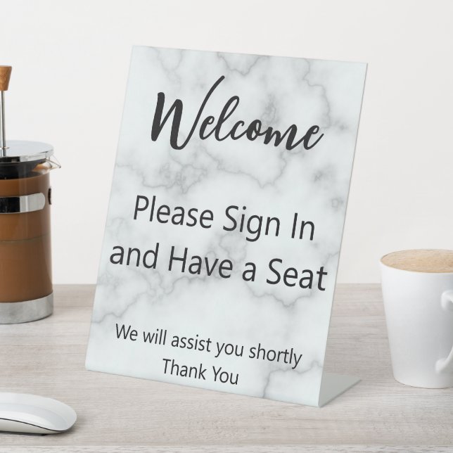 Welcome Please Sign In and Have a Seat Marble Look (In SItu)