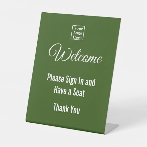 Welcome Please Sign In Green and White Your Logo