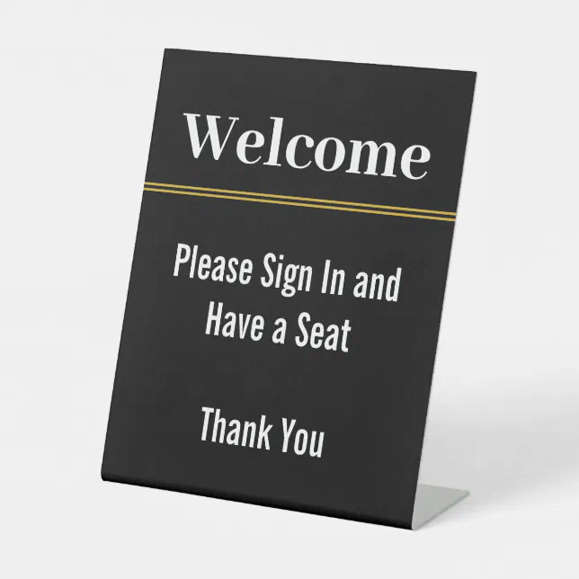 Welcome Please Sign In Have a Seat Thank You Black | Zazzle