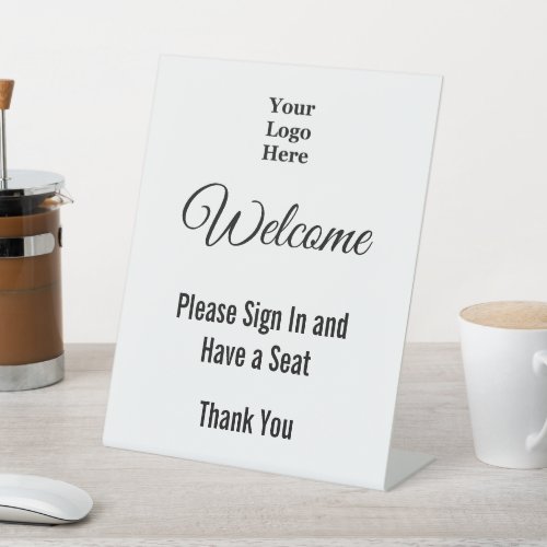 Welcome Please Sign In White and Black Text Logo
