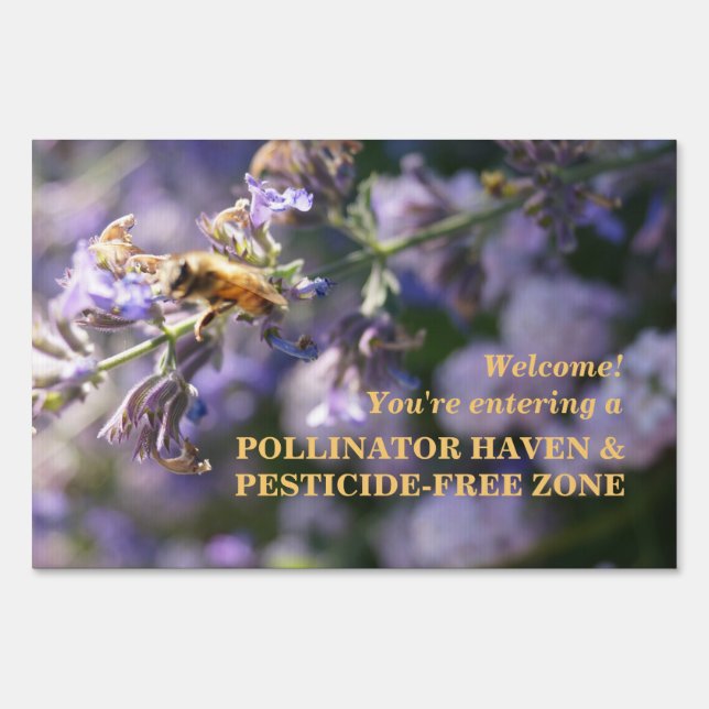 Welcome!  Pollinator Haven & Pesticide-Free Zone Sign (Front)