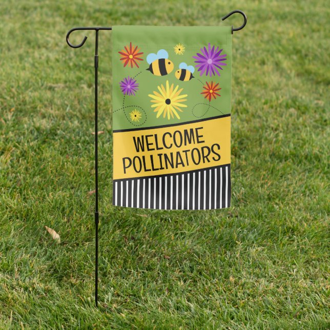 Welcome Pollinators Garden Flag (In SItu)