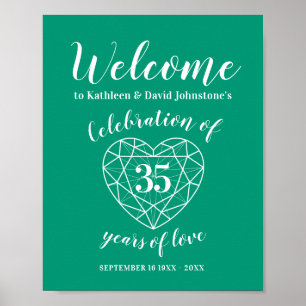 Welcome poster 35th emerald green anniversary