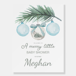 Welcome poster for A Merry Little Baby Shower