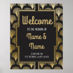 Welcome Poster Gatsby Art Deco Gold Wedding Poster at Zazzle