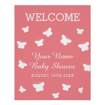 Welcome Poster Sign For Spring Baby Shower Party by logotees at Zazzle