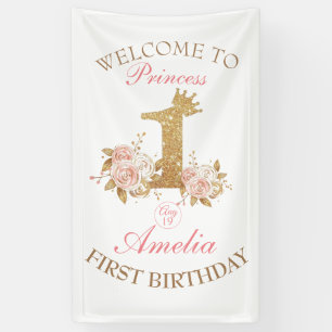 Welcome Princess 1st Birthday Party Banner