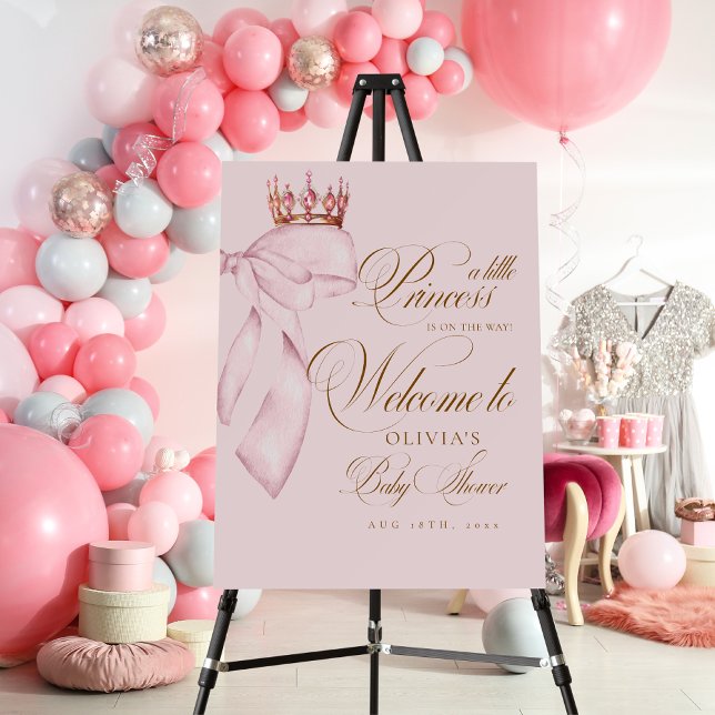 Welcome Princess  Baby Shower Gold Pink Girl  Foam Board (Creator Uploaded)