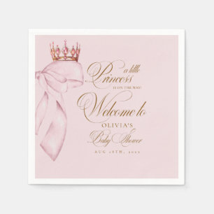 Welcome Princess Baby Shower Gold Pink Girl Napkins