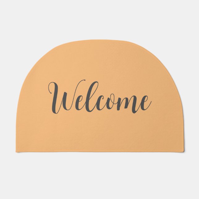 Welcome Professional Amber & Grey Name Template Doormat (Front)
