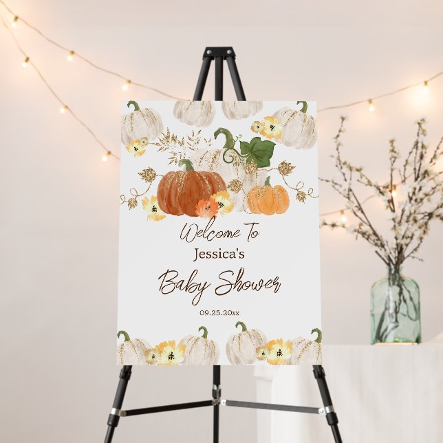 Welcome Pumpkin Baby Shower  Foam Board (In Situ (Stand))