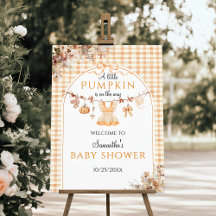 Welcome Pumpkin Girl Modern Fall Baby Shower
