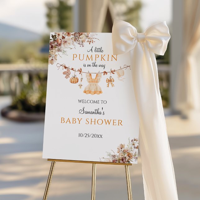 Welcome Pumpkin Girl Modern Fall Baby Shower Foam Board (Creator Uploaded)