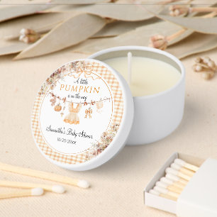 Welcome Pumpkin Girl Modern Fall Baby Shower Mini Candle Favors
