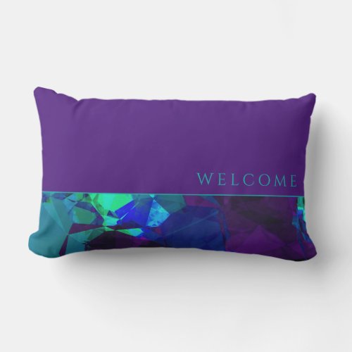 Welcome  Purple  Teal  Simple Abstract Design Lumbar Pillow