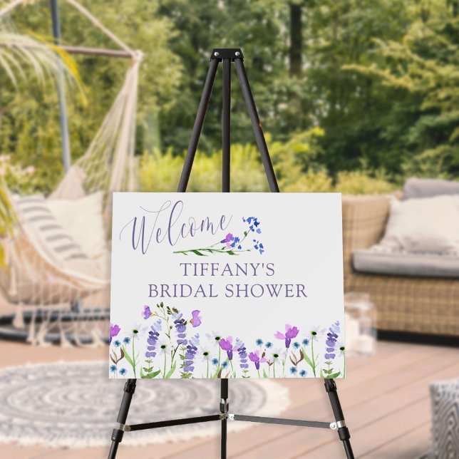 Welcome Purple Wildflower Editable Easel Sign (Creator Uploaded)