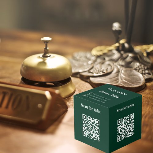 Welcome QR codes hotel restaurant table green Cube