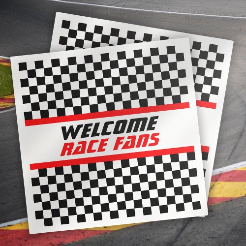 Welcome Race Fans Checkered Flag Napkins