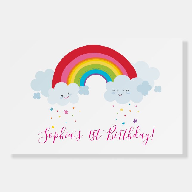 WELCOME RAINBOW CLOUDS kawaii party bright colors Foam Board (Front)