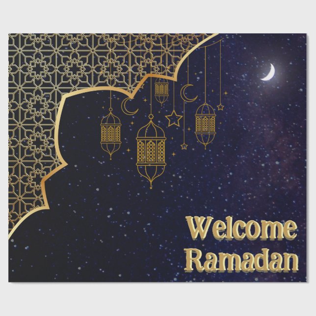 Welcome Ramadan: Islamic Design Wrapping Paper (Flat)