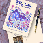 Welcome Real Estate Marketing Farmhouse Flowers  Postcard<br><div class="desc">Customize this real estate marketing postcard with your own text on the front and back, and add your photo too! Click on “Personalize” above to edit the text. Then click "edit using design tool" to adjust the fonts, colors and placements. Check my shop for more or let me know if...</div>