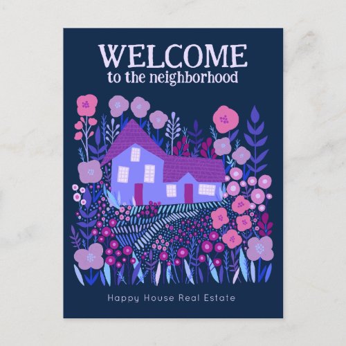 Welcome Real Estate Marketing Farmhouse Flowers  Postcard