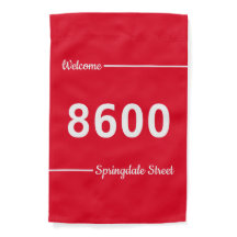 Welcome Red and White House Number Street Address
