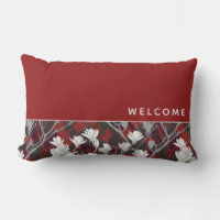 Welcome Red Black White & Gray Floral Design