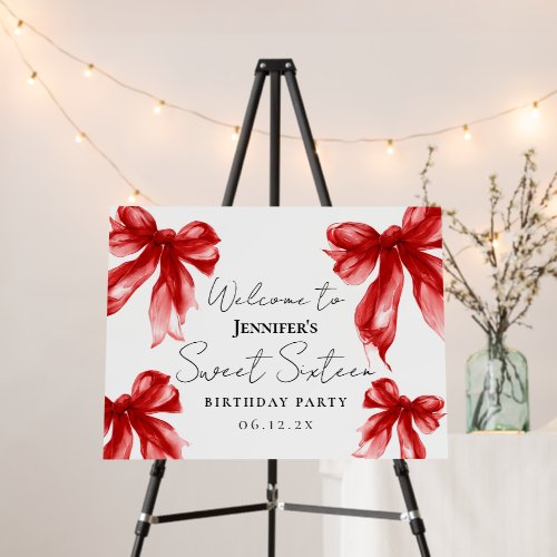 Welcome Red Bow Coquette Script Sweet 16 