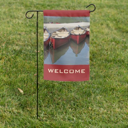 Welcome Red Canoes Garden Flag