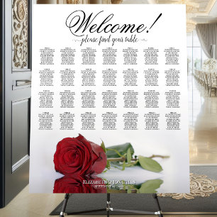 Welcome! Red Rose 28 Table Wedding Seating Chart Foam Board